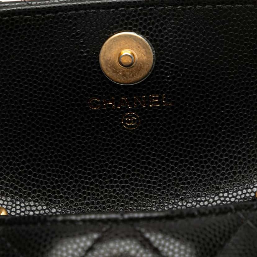 Chanel Quilted Caviar Twist Your Buttons Flap Chain Belt Bag Black Leather Good condition - Box View
