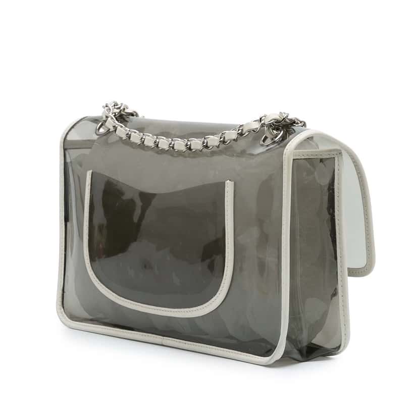 Chanel Large PVC and Lambskin Naked Flap Black Good condition - Back View