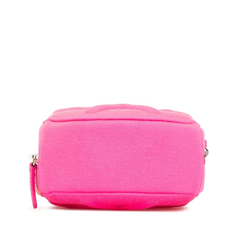 Chanel Jersey 19 Round Clutch on Chain Pink Cotton Good condition - Inside View