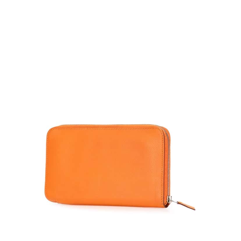 Hermès Epsom Azap Classique Wallet Orange Leather Good condition - Back View