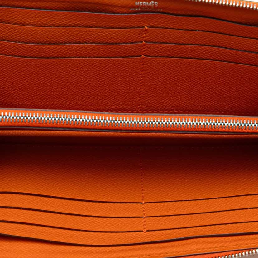 Hermès Epsom Azap Classique Wallet Orange Leather Good condition - Model View