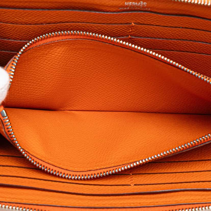 Hermès Epsom Azap Classique Wallet Orange Leather Good condition - Box View