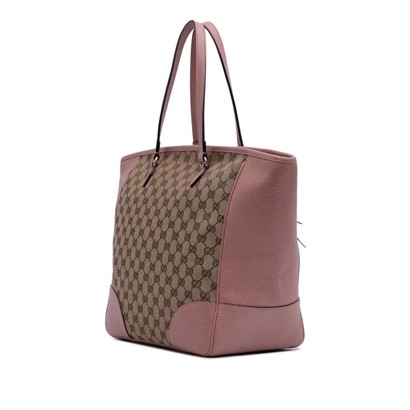 Gucci GG Canvas Bree Zippered Tote Brown Canvas Good condition - Back View