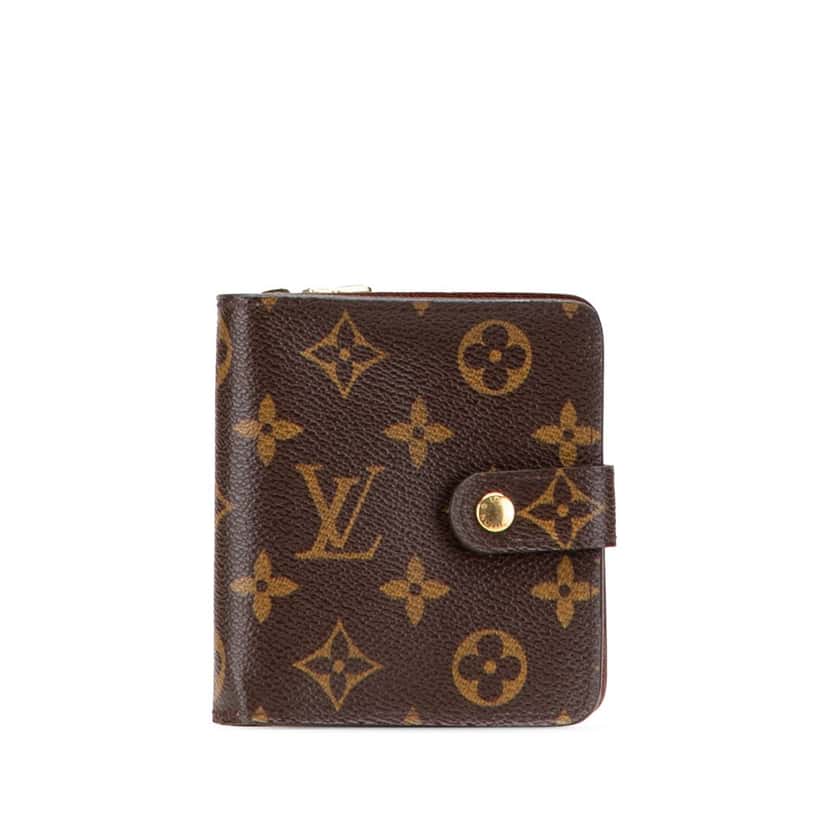 Louis Vuitton Monogram Bifold Compact Wallet Brown Canvas Good condition - Front View