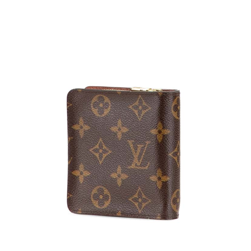 Louis Vuitton Monogram Bifold Compact Wallet Brown Canvas Good condition - Back View