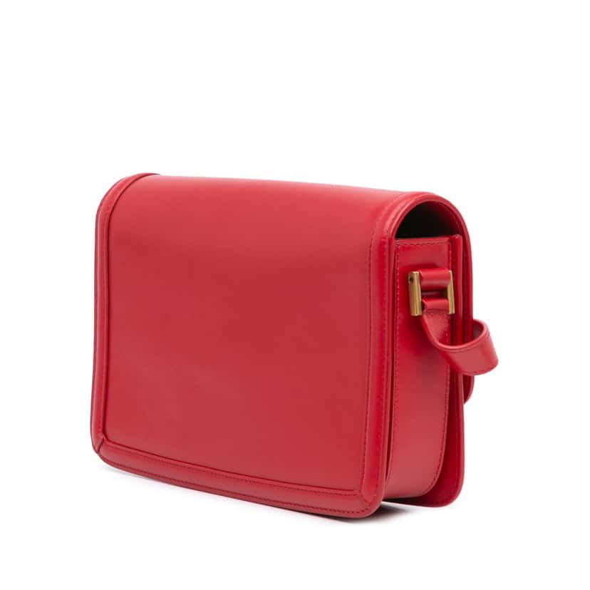Saint Laurent Medium Calfskin Solferino Satchel In Box Red Leather Good condition - Back View