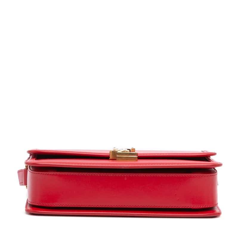 Saint Laurent Medium Calfskin Solferino Satchel In Box Red Leather Good condition - Inside View