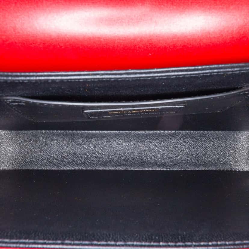 Saint Laurent Medium Calfskin Solferino Satchel In Box Red Leather Good condition - Model View