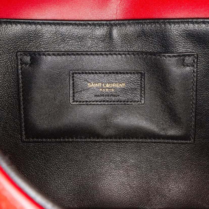 Saint Laurent Medium Calfskin Solferino Satchel In Box Red Leather Good condition - Box View