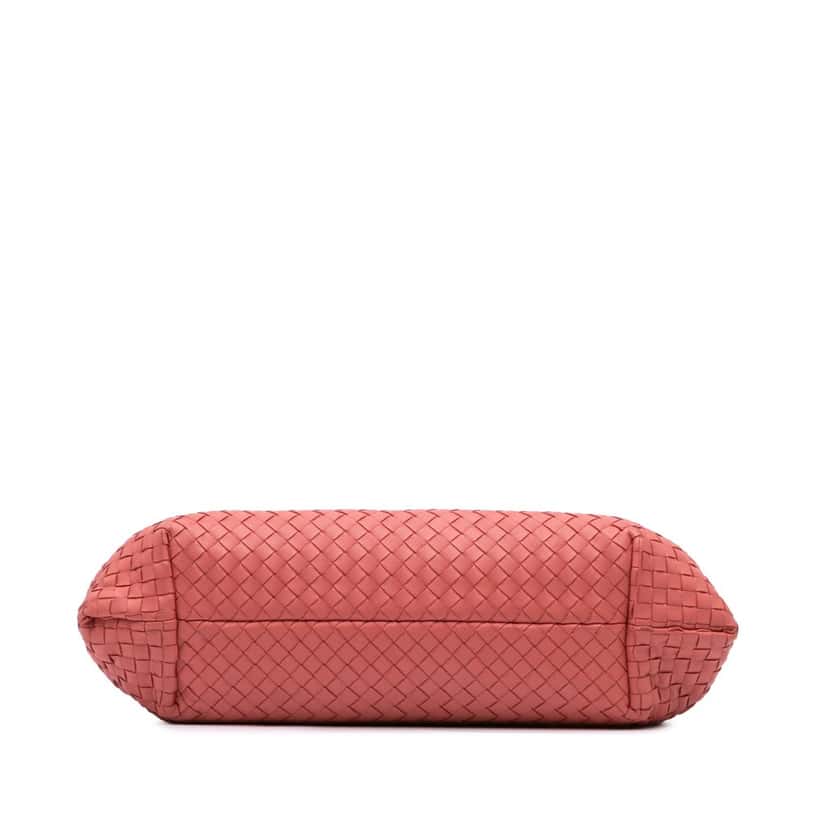 Bottega Veneta Medium Nappa Intrecciato Capri Tote Red Leather Fair condition - Inside View