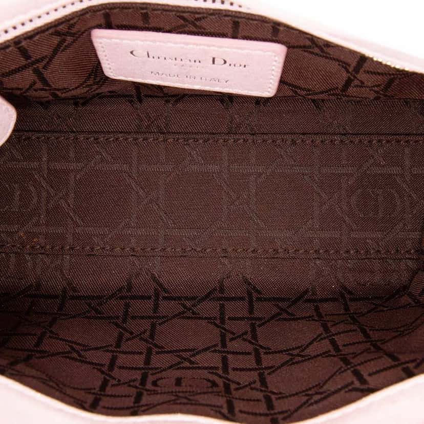 Dior Mini Satin Cannage Lady Dior Pink Leather Good condition - Model View