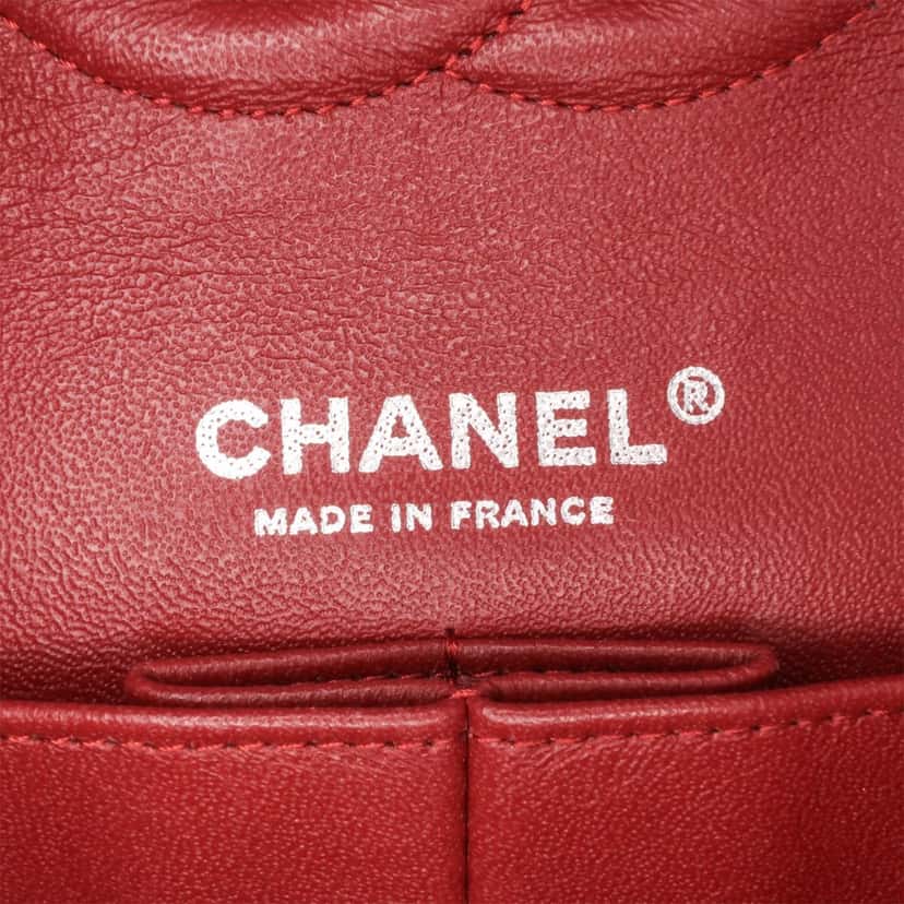 Chanel Medium Classic Tweed Double Flap Red Tweed Good condition - Box View