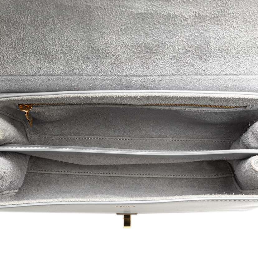 Celine Teen Smooth Calfskin Soft 16 Crossbody Grey Leather Good condition - Model View