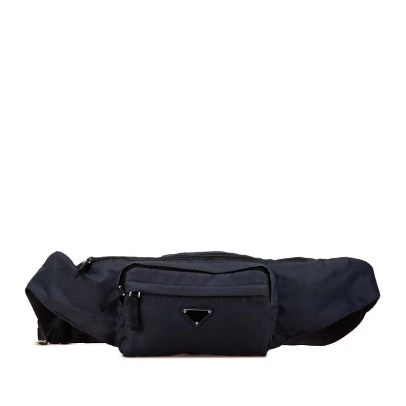Prada Tessuto Multi Pocket Belt Bag Blue Good condition - Front View