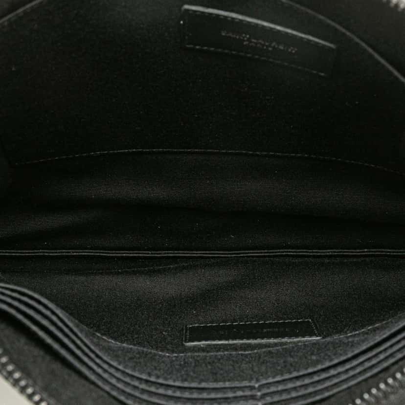 Saint Laurent Grain De Poudre Monogram Monochrome iPad Case Black Leather Good condition - Model View