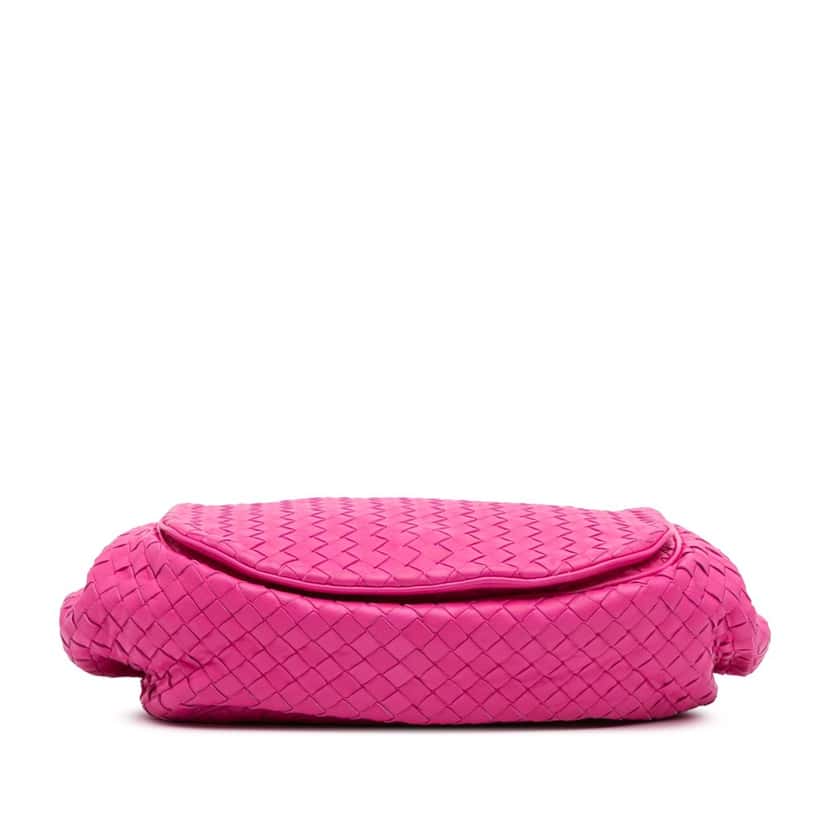 Bottega Veneta Nappa Intrecciato Flap Crossbody Pink Leather Good condition - Inside View