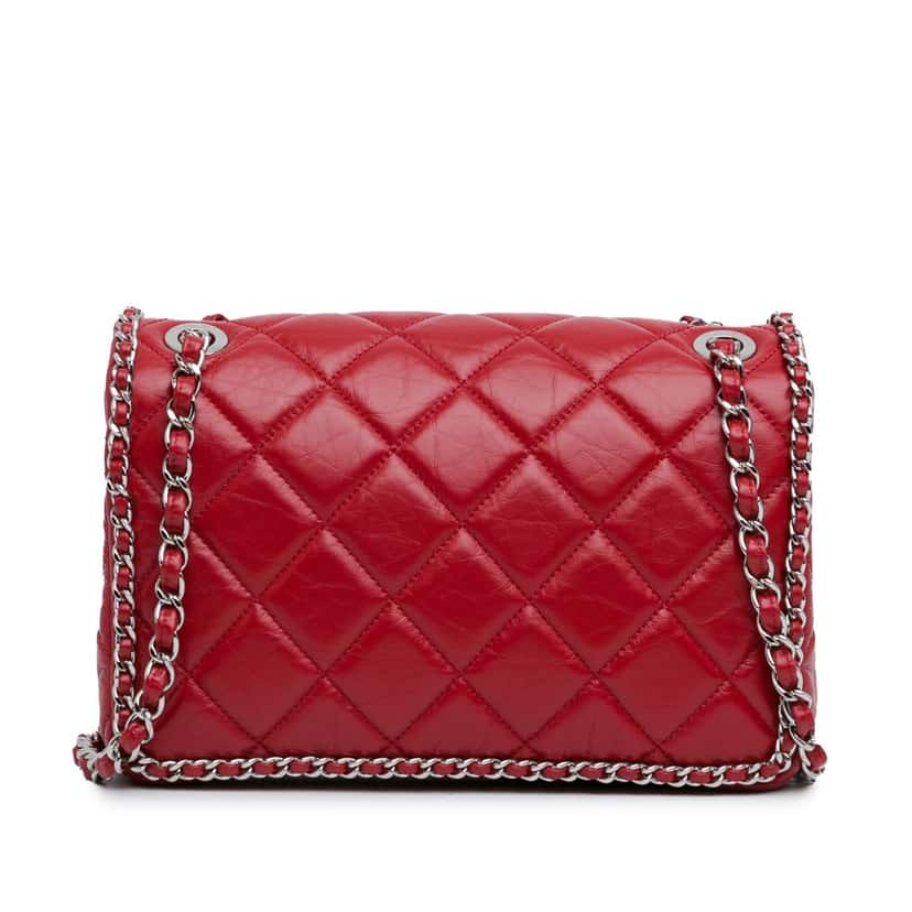 Chanel Running Chain Flap Bag Red Leather Good condition - Inside View