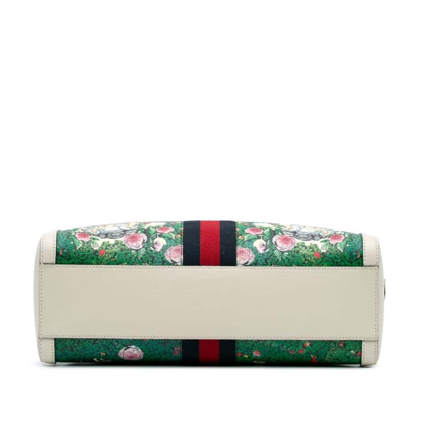 Gucci Yuko Higuchi Medium Coated Canvas Ophidia Web Satchel White Canvas Good condition - Inside View