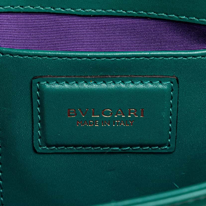 Bvlgari Leather Serpenti Forever Crossbody Green Leather Good condition - Box View