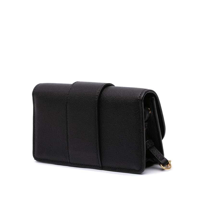 Burberry Mini Soft Grain Calfskin Buckle Crossbody Black Leather Good condition - Back View