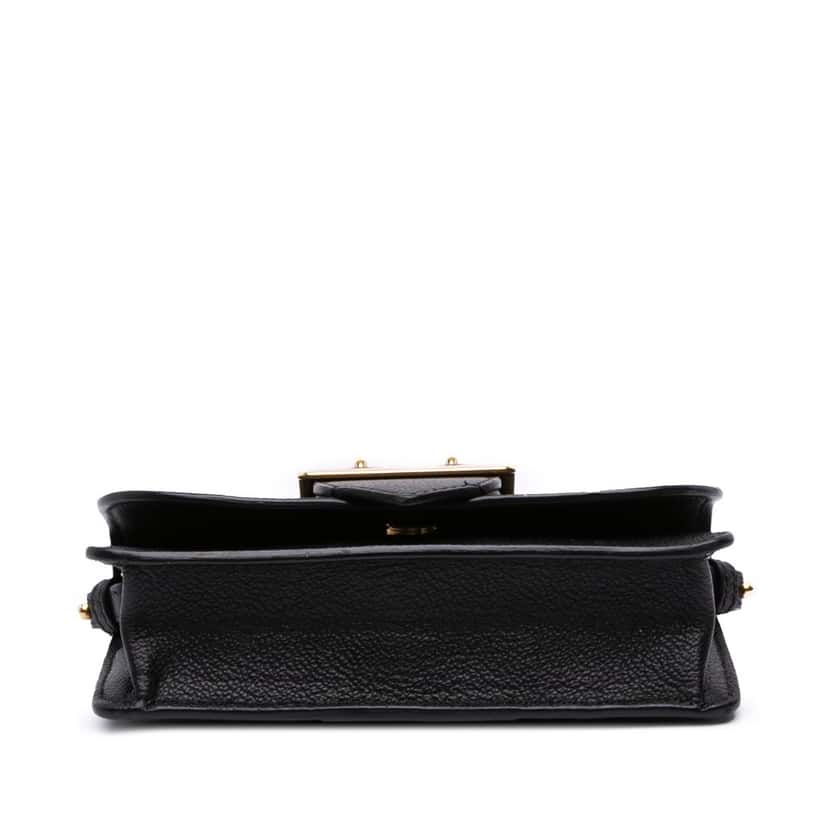Burberry Mini Soft Grain Calfskin Buckle Crossbody Black Leather Good condition - Inside View