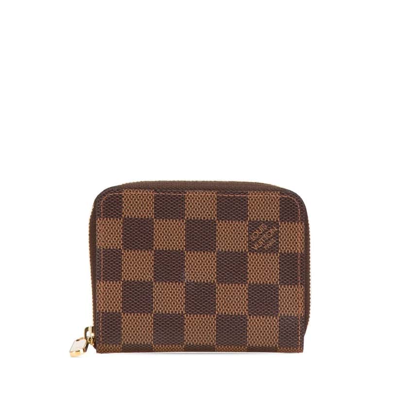 Louis Vuitton Damier Ebene Zippy Coin Purse Brown Canvas Good condition - Front View