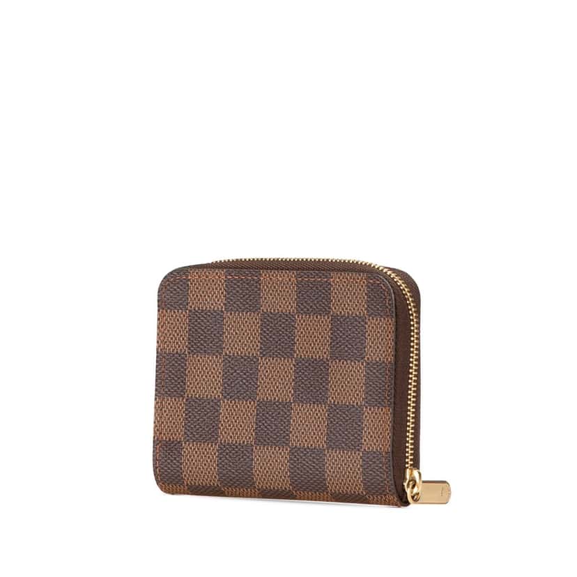 Louis Vuitton Damier Ebene Zippy Coin Purse Brown Canvas Good condition - Back View