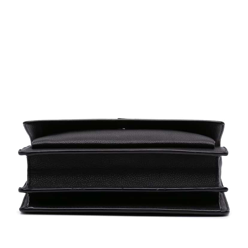 Saint Laurent Medium Grained Calfskin Monogram Sunset Crossbody Black Leather Good condition - Inside View