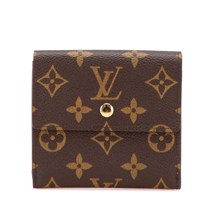 Louis Vuitton Monogram Portefeuille Elise Wallet Brown Canvas Good condition - Front View