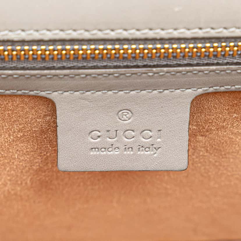 Gucci Small Leather Sylvie Satchel Grey Leather Good condition - Box View
