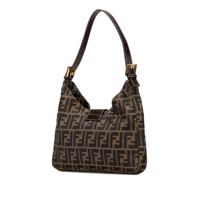 Fendi Zucca Canvas Shoulder Bag Brown Canvas Good condition - Back View