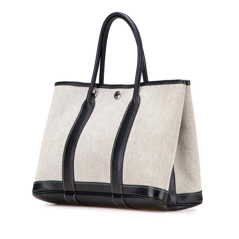 Hermès Toile and Negonda Garden Party 30 Brown Canvas Good condition - Back View