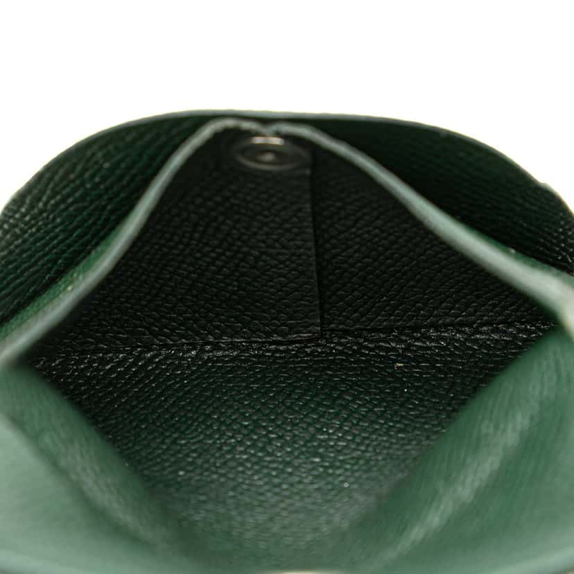 Hermès Epsom Bastia Coin Pouch Green Leather Good condition - Box View