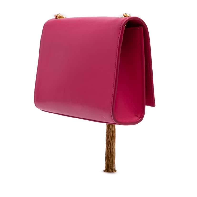 Saint Laurent Medium Smooth Calfskin Classic Monogram Kate Tassel Crossbody Pink Leather Good condition - Back View
