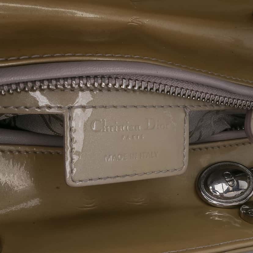Dior Medium Patent Cannage Lady Dior Brown Leather Good condition - Box View