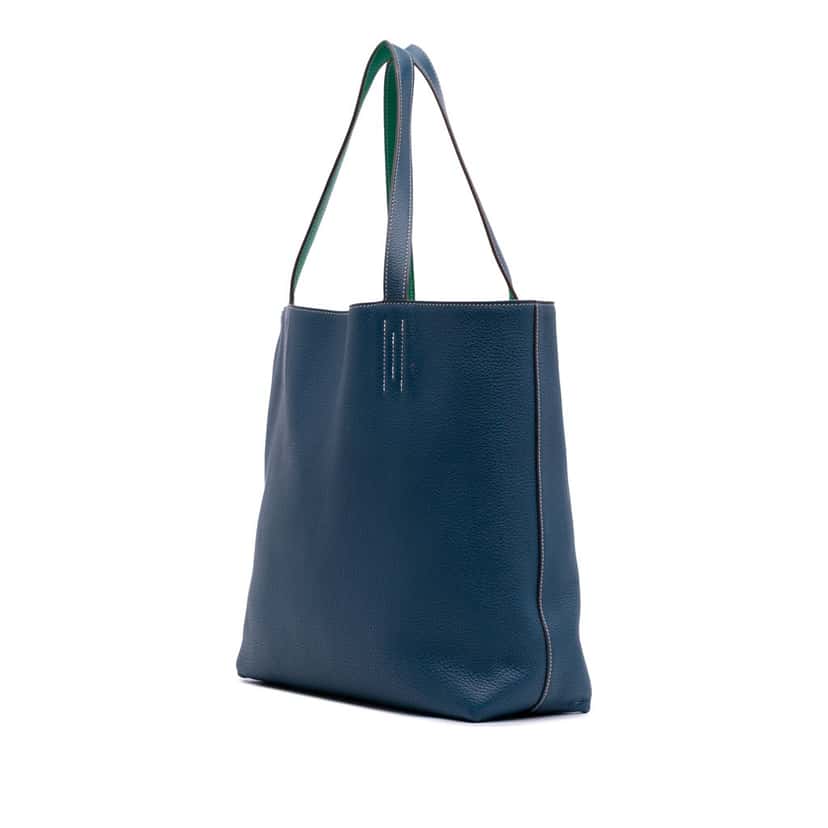 Hermès Clemence Double Sens 36 Blue Leather Good condition - Back View