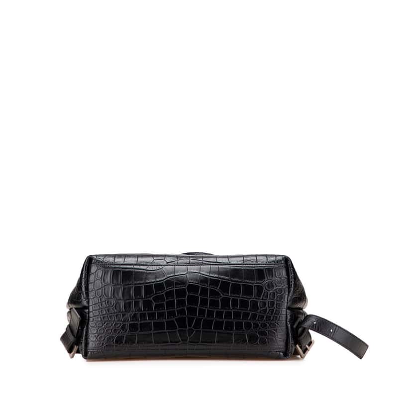 Saint Laurent Croc Embossed Calfskin Sac De Jour Backpack Black Leather Good condition - Inside View