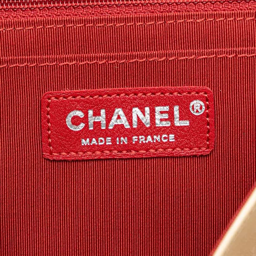 Chanel Jumbo Chevron Jersey Leo Lion Flap Red Cotton Good condition - Box View
