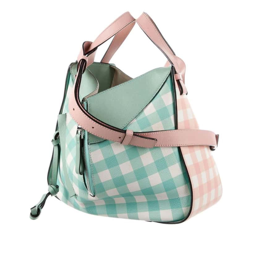 Loewe Small Hammock Gingham Pink Leather Good condition - Back View