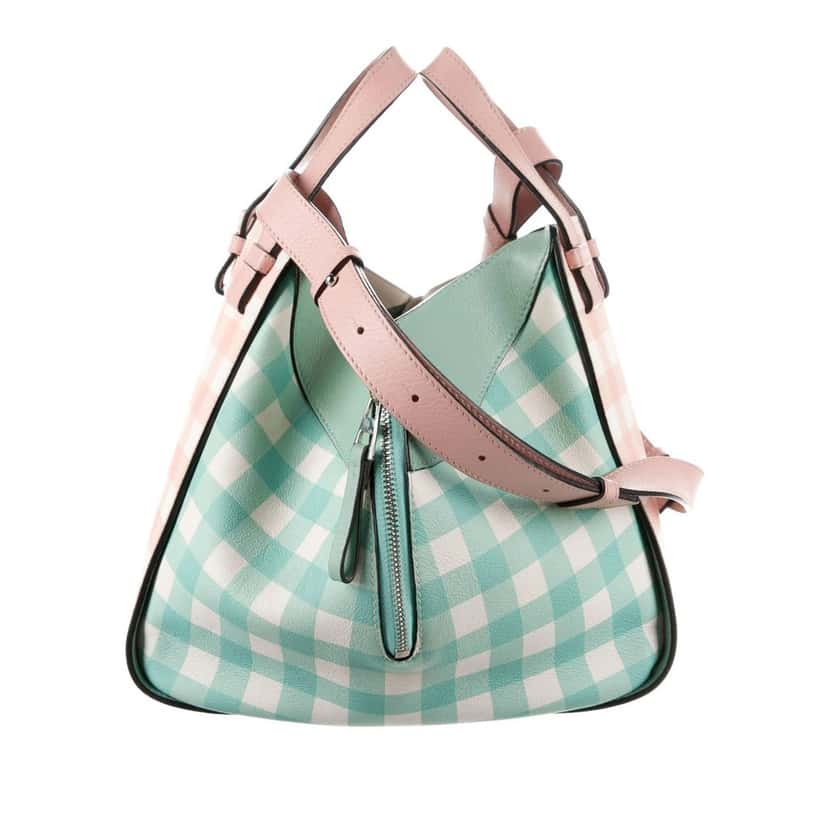 Loewe Small Hammock Gingham Pink Leather Good condition - Inside View