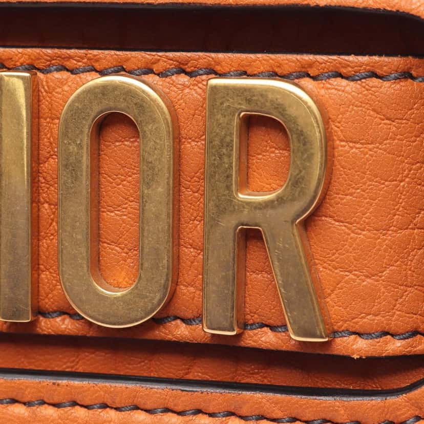 Dior Canyon Grained Lambskin J Adior Chain Flap Orange Leather Good condition - Box View