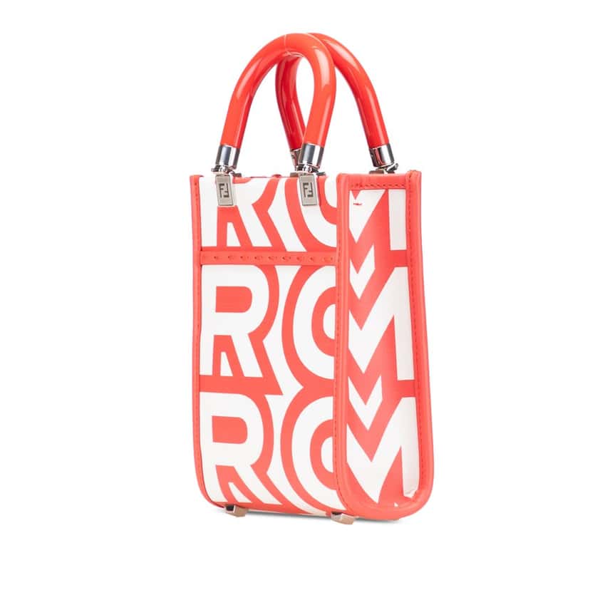 Fendi Marc Jacobs Mini Leather Sunshine Shopper Tote White Leather Good condition - Back View