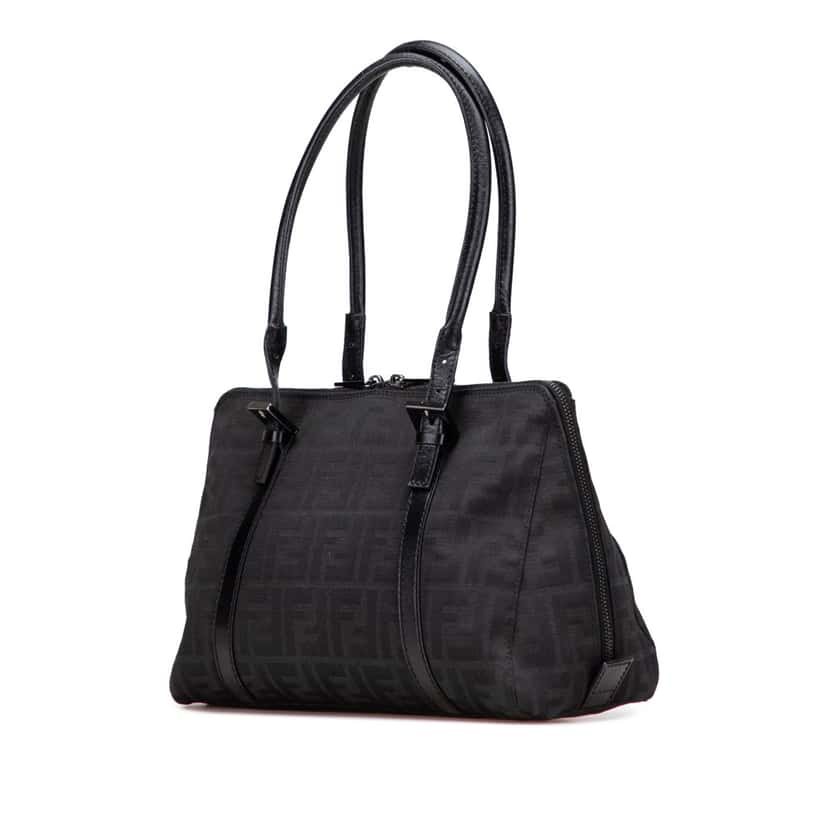 Fendi Zucca Canvas Shoulder Bag Black Canvas Good condition - Back View
