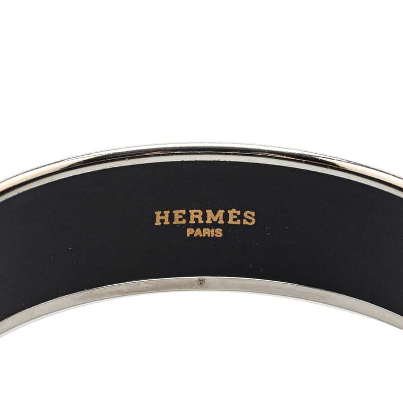 Hermès Wide Carriage Enamel Bangle 65 White Good condition - Model View