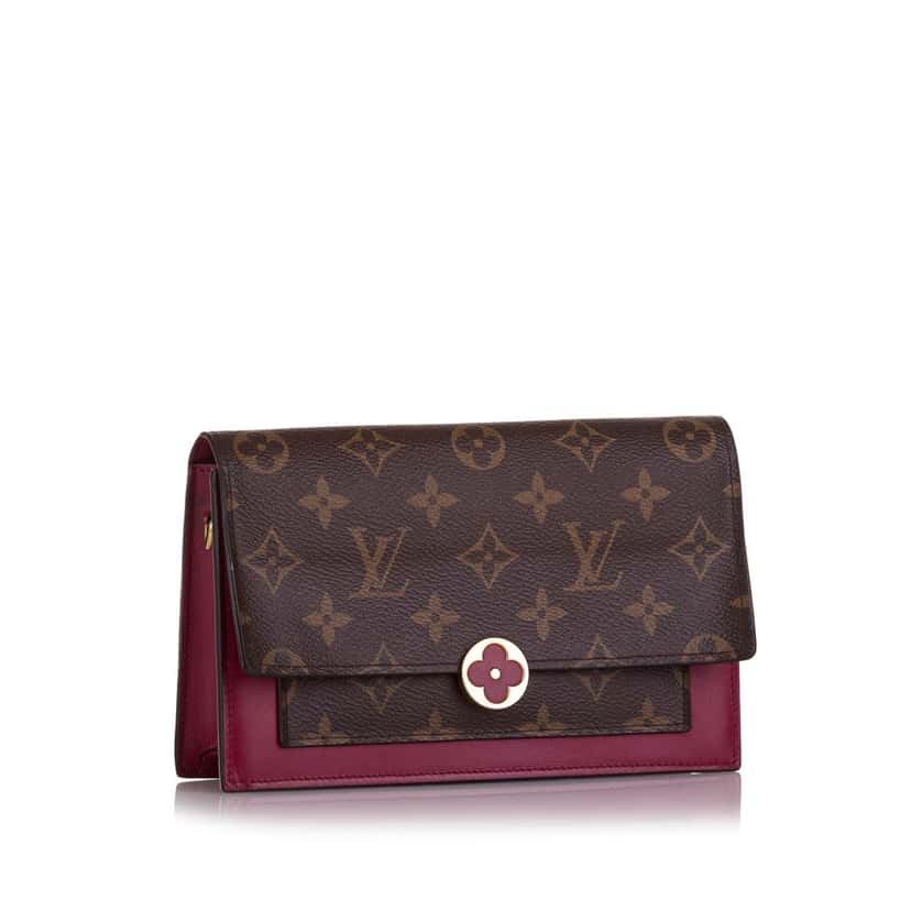 Louis Vuitton Monogram Flore Wallet On Chain Brown Canvas Very good condition - Back View