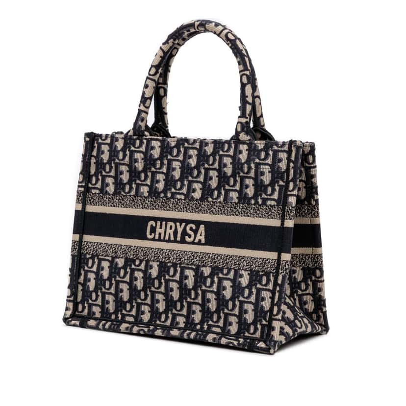 Dior Small Oblique Canvas Book Tote Blue Canvas Good condition - Back View