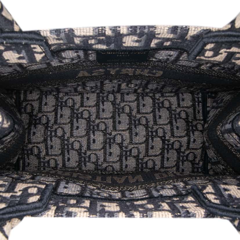 Dior Small Oblique Canvas Book Tote Blue Canvas Good condition - Model View