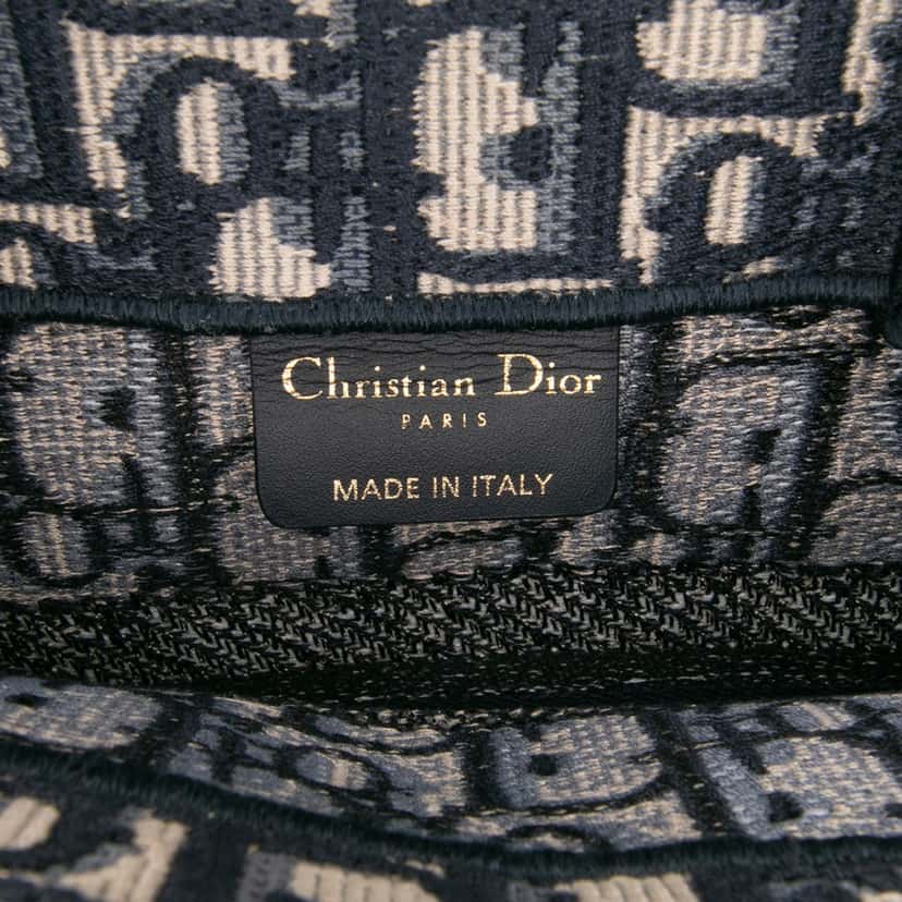 Dior Small Oblique Canvas Book Tote Blue Canvas Good condition - Box View
