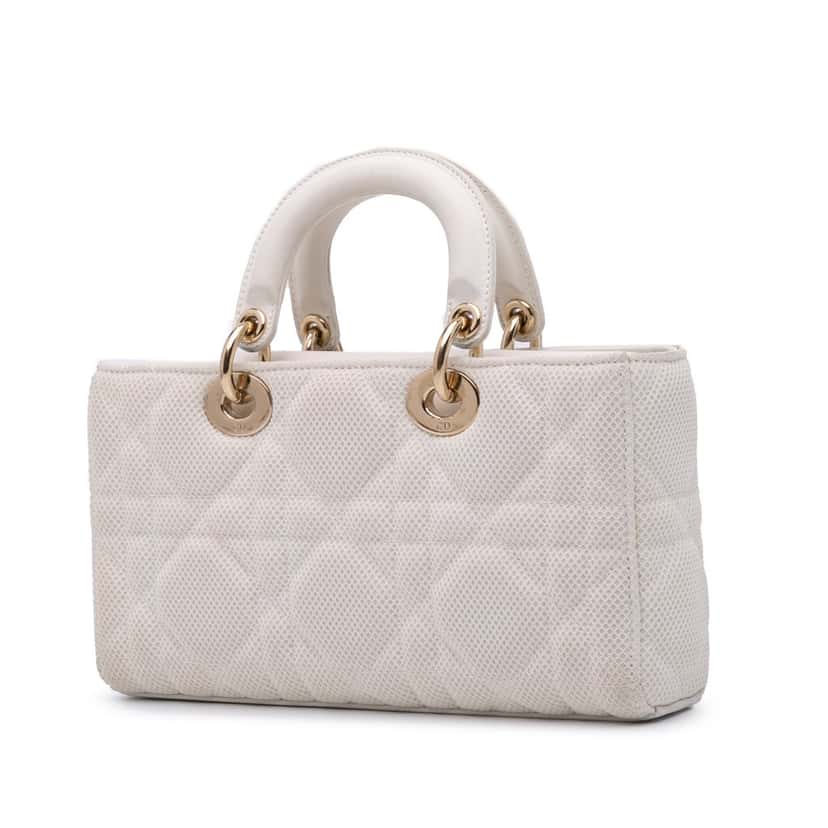 Dior Medium Technical Fabric Macrocannage Lady D Joy White Very good condition - Back View
