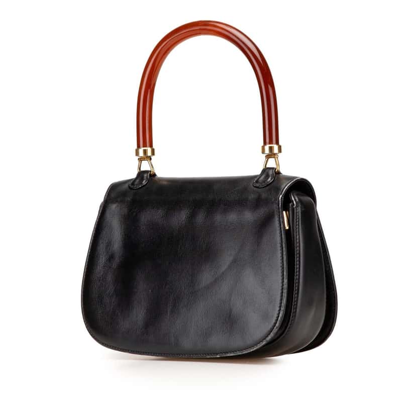 Gucci Calfskin Bakelite Night Black Leather Good condition - Back View